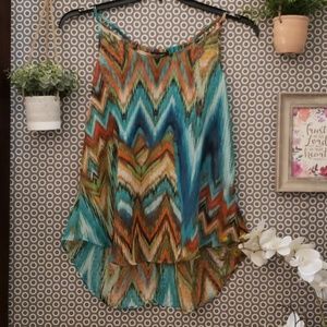 Sheer multi colored ombre blouse